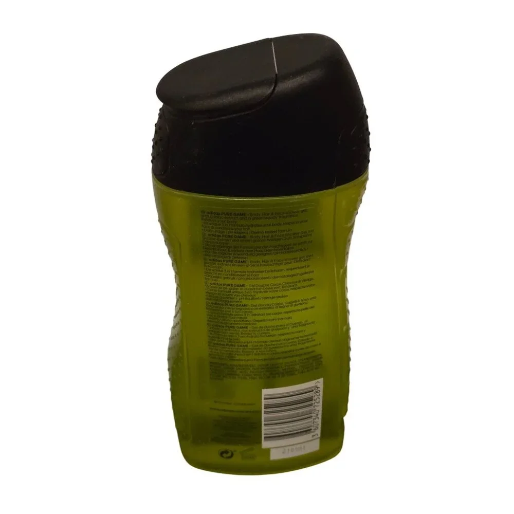 Adidas Pure Game Relaxing Shower Gel 3-In-1 For Men Body Hair & Face 250ml